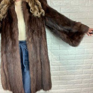 Vintage long fur coat with bell sleeve